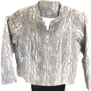 Jessica London Zip Front Leather Jacket. Size 22W.
